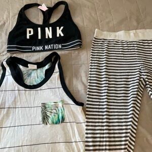 PINK Victoria’s Secret 3-Piece Bundle (Bra, Tank Top, and Leggings)